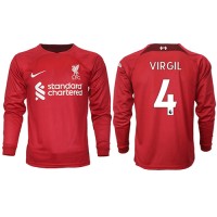 Fotbalové Dres Liverpool Virgil van Dijk #4 Domácí 2022-23 Dlouhý Rukáv